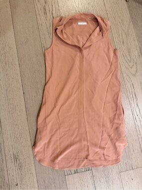 Equipment Silk Femme Sleeveless Dress in Peach